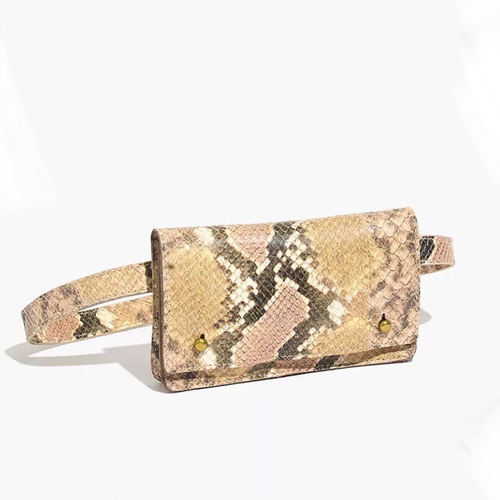 Madewell The Leather Belt Bag Snake Embossed